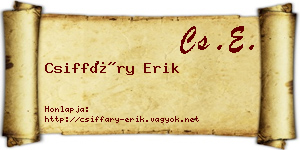 Csiffáry Erik névjegykártya